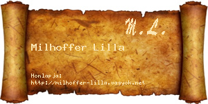 Milhoffer Lilla névjegykártya